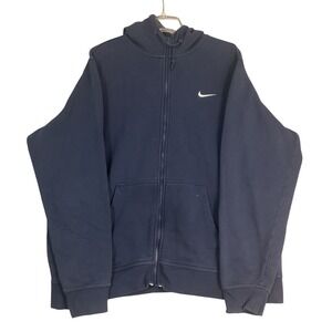 Nike Mens Full Zip Hoodie Navy Blue Fleece Sweatshirt 2XL 823531-410